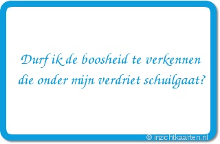 Durf ik de boosheid te verkennen
die onder mijn verdriet schuilgaat?